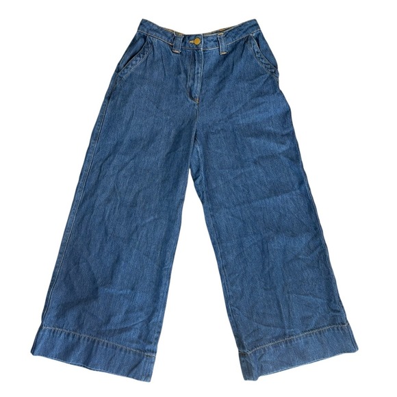 Reiss Women's Wide Leg Crop Denim Pants Size‎ 27 Petite - Picture 1 of 4